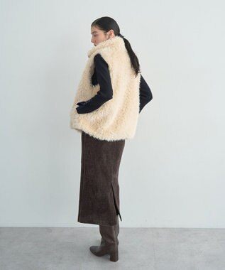 YECCA VECCA コーデュロイナロースカート Brown