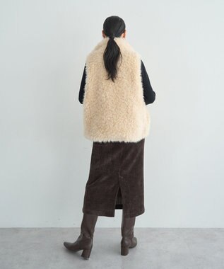 YECCA VECCA コーデュロイナロースカート Brown