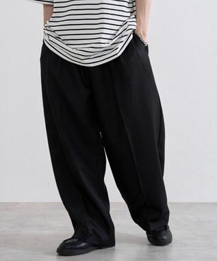 WEGO ワイドストレートスラックス ブラック