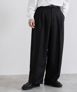 WEGO ワイドストレートスラックス ブラック