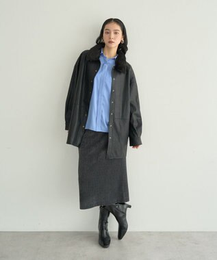 YECCA VECCA コーデュロイナロースカート Charcoal Gray
