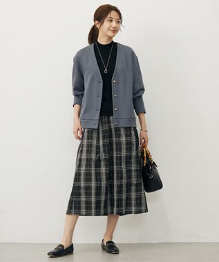 J.PRESS LADIES S ハイマルチタフタ チェック フレアスカート ブラックチェック系