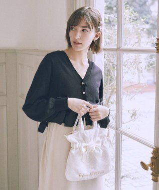 Maison de FLEUR イースターローズリボン2Wayトートバッグ Ivory