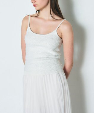 GRACE CONTINENTAL ラメツイードニットキャミ ホワイト