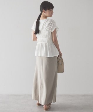 AMERICAN HOLIC 【予約】シャーリングショルダーリボンプルオーバー Off White