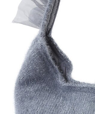 Green Parks ・ＱＵＯＮ　フリルニットワンショルダー Gray