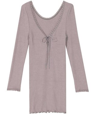 AMPHI あったかインナー 薄手 リブ素材 ９分袖 長袖 UWF360 アンフィ／ワコール