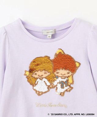 ANY KIDS 【any FAM× リトルツインスターズ 】キキ&ララ ミラクルスパンコール長袖Tシャツ ラベンダー
