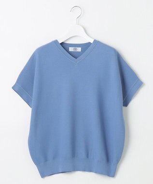 J.PRESS LADIES 【洗える・抗菌防臭】ドルマンガーター ニット ブルー系