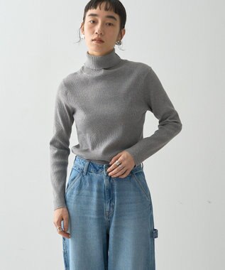 AMERICAN HOLIC バイパチリブタートルネックニットプルオーバー Red