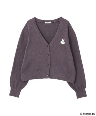 earth music&ecology 【予約】miffy/earth モコモコカーディガン チャコールグレー