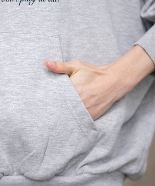 WEGO 【ユニセックス着用ITEM】グラフィックバルーンクロップドプルパーカー 杢グレー