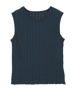 AMERICAN HOLIC フクレジャガードノースリーブトップス Navy