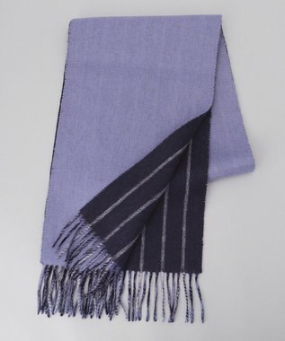 GOTAIRIKU リバーシブルカシミヤ混マフラー ネイビー系1