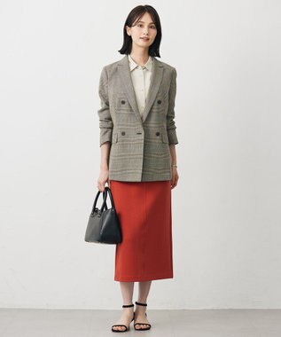 J.PRESS LADIES S ダンボールジャージー ナロー スカート オレンジ系