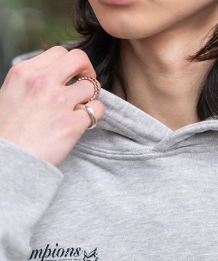 WEGO 【ユニセックス着用ITEM】グラフィックバルーンクロップドプルパーカー 杢グレー