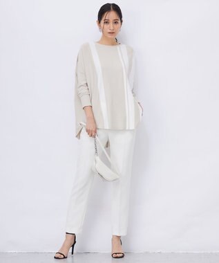 ICB 【洗える】トリプルクロスツイル スティックパンツ オフホワイト系