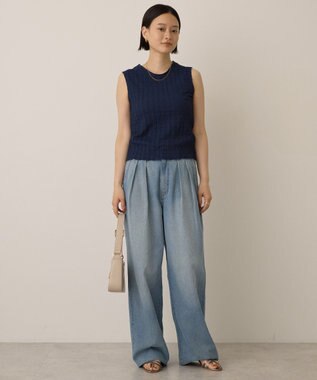 AMERICAN HOLIC フクレジャガードノースリーブトップス Navy