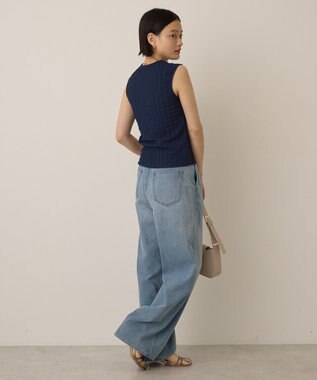 AMERICAN HOLIC フクレジャガードノースリーブトップス Navy