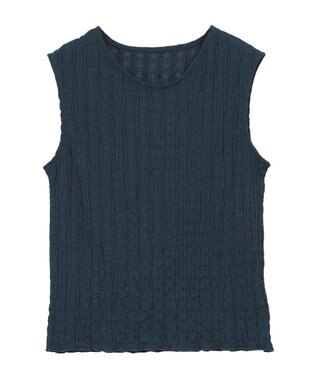 AMERICAN HOLIC フクレジャガードノースリーブトップス Navy