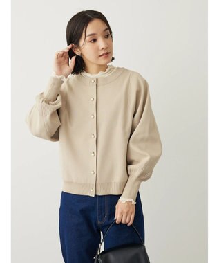 Green Parks ・ｆｕｒｒｙ　ｒａｔｅ２ｗａｙかる~いニットカーデ Light Beige