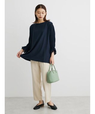 Green Parks マジョリカドッキング７分袖プルオーバー Navy