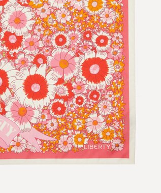 LIBERTY. ラブ リバティ シルクスカーフ 45 ピンク