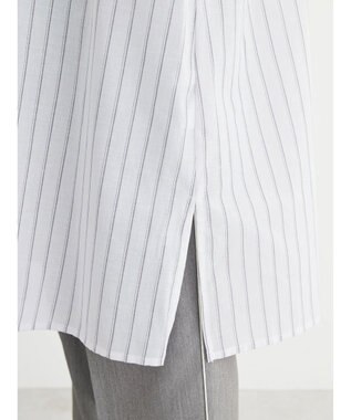 Green Parks 綿麻混スキッパーミニワンピース Stripe Ivory