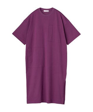 HAAG スマイルコットン SHORT SLEEVE ONEPIECE ワンピース パープル