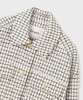 GRACE CONTINENTAL チェックツイードブルゾン キナリ