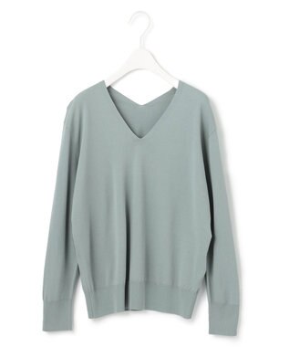 ICB 【WEB限定カラーあり・洗える】シンセティックハイゲージ Vネックプルオーバー ジェイドグレー系