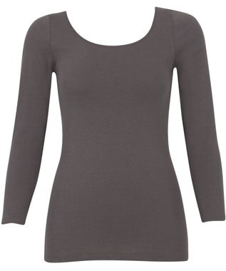 Wing あったかインナー オーガニックコットン混 やわらかくやさしい肌ざわり 【綿の贅沢オーガニック】 綿混 保温性 8分袖 長袖 秋 冬 EL4831ウイング／ワコール グレー