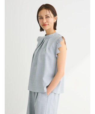 Green Parks ・ＥＬＥＮＣＡＲＥ　ＤＵＥ　リネンライクレースブラウス Gray