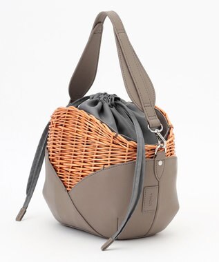 Y'SACCS 【ムック本掲載】ウィッカーバスケットショルダー グレージュ