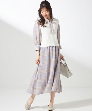 ANY SIS 【2SET】ニットジレワンピース セット ライトブルー系