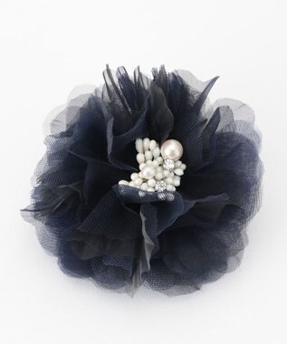 ANY SIS シャインフルール コサージュ ネイビー