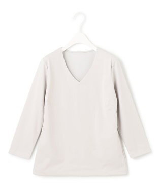 【洗える】スーペリアジャージー Vネックカットソー