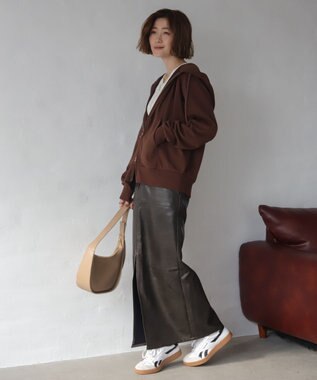 WEGO 【ユニセックス着用ITEM/MLサイズ展開】コンパクトフィットダブルZIPパーカー ブラウン