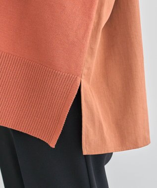 Green Parks 異素材切替ニットチュニック Orange