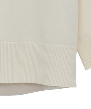 Green Parks 異素材切替ニットチュニック Ecru