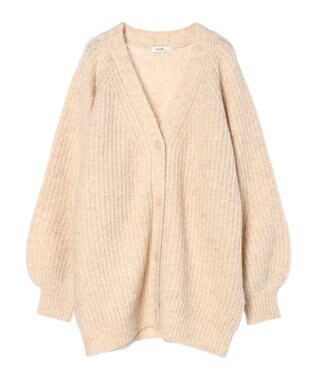 earth music&ecology フワフワＭＩＸヤーンカーディガン Light Beige