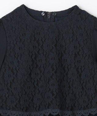 組曲 KIDS 【150-170cm】シフォンプリーツコンビ ワンピース ネイビー系