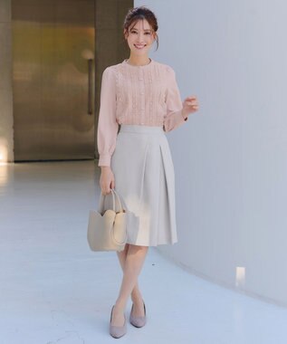 Tiaclasse L 【新色追加】レースブラウス ライトピンク