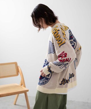 WEGO 【ユニセックス着用ITEM】オーバーフィットドライタッチパターンカーディガン 柄1