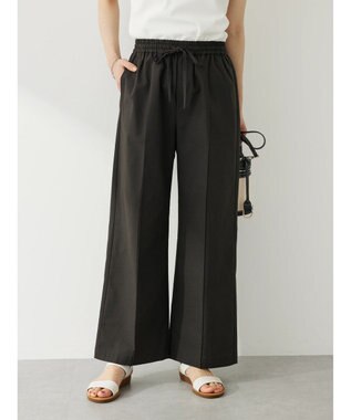 Green Parks 綿麻混イージーワイドパンツ