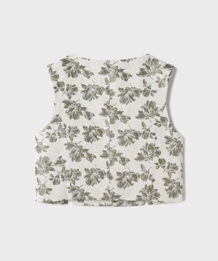 GRACE CONTINENTAL ラメフラワージャガードベスト キナリ