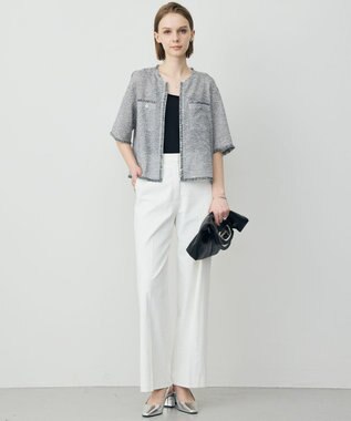 ICB L 【先行予約】サマーレノクロス ハーフスリーブジャケット オフホワイト×ブラック