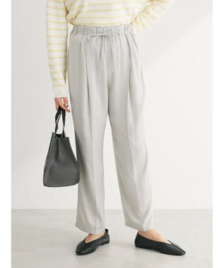 Green Parks つやサテンイージーパンツ Light Gray