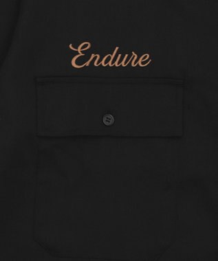 WEGO 【ユニセックス着用ITEM】刺繍ロゴツイルワークシャツ ブラック