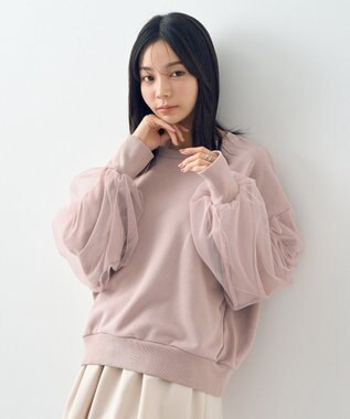 earth music&ecology チュールスリーブスウェット Pink